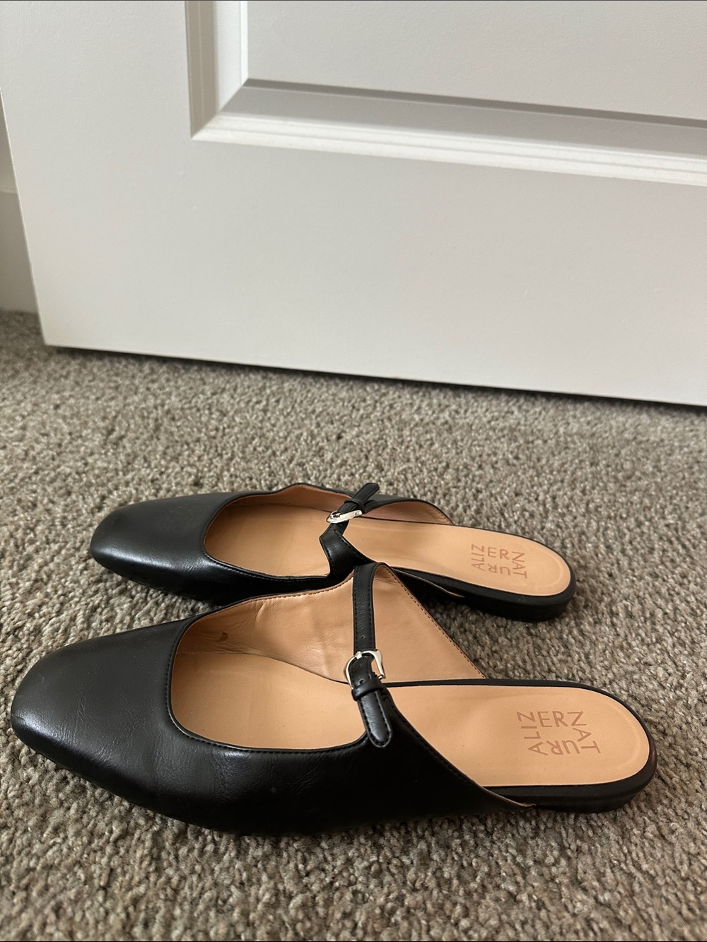 Naturalizer Target Black Leather Mary Jane Mule with Buckle - Picture 3 of 3